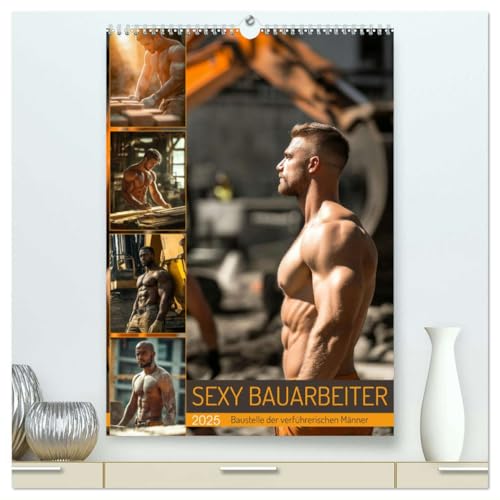 SEXY BAUARBEITER - Baustelle der verführerischen Männer (hochwertiger Premium Wandkalender 2025 DIN A2 hoch), Kunstdruck in Hochglanz von CALVENDO