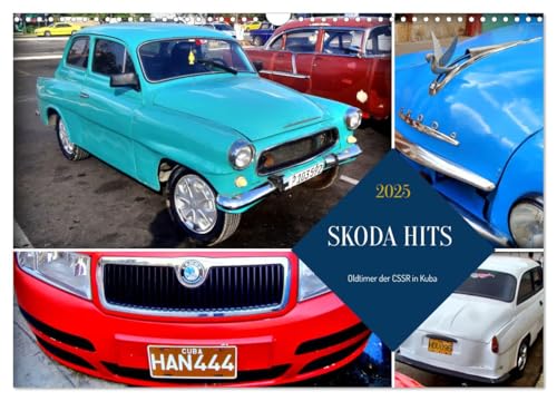 SKODA HITS - Oldtimer der CSSR in Kuba (Wandkalender 2025 DIN A3 quer), CALVENDO Monatskalender von CALVENDO