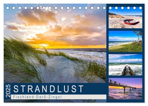 STRANDLUST: Fischland-Darß-Zingst (Tischkalender 2025 DIN A5 quer), CALVENDO Monatskalender von CALVENDO