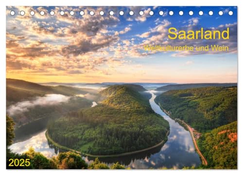 Saarland Weltkulturerbe und Wein (Tischkalender 2025 DIN A5 quer), CALVENDO Monatskalender von CALVENDO