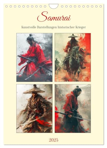 Samurai. Kunstvolle Darstellungen historischer Krieger (Wandkalender 2025 DIN A4 hoch), CALVENDO Monatskalender von CALVENDO