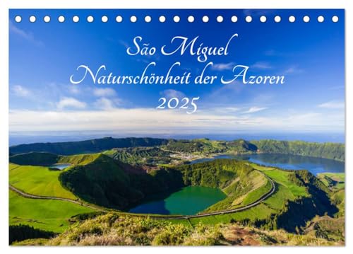 São Miguel - Naturschönheit der Azoren (Tischkalender 2025 DIN A5 quer), CALVENDO Monatskalender: Farbenfrohe Landschaftsaufnahmen der Insel São Miguel (CALVENDO Orte) von Calvendo