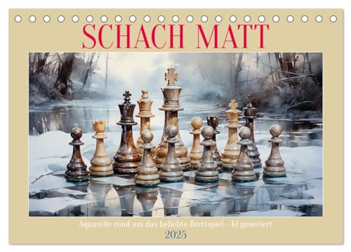 Schach Matt (Tischkalender 2025 DIN A5 quer), CALVENDO Monatskalender von CALVENDO