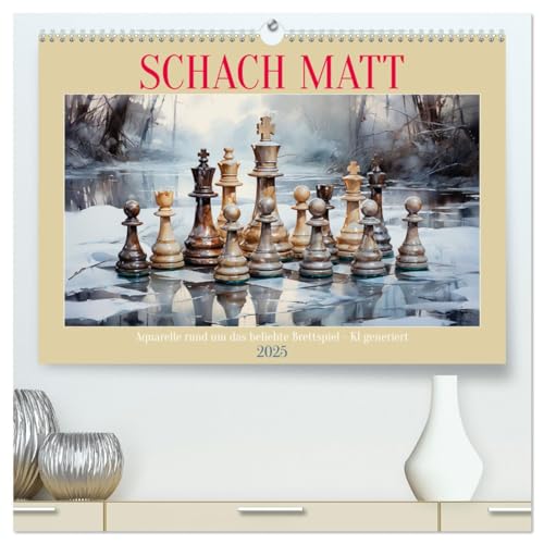Schach Matt (hochwertiger Premium Wandkalender 2025 DIN A2 quer), Kunstdruck in Hochglanz von CALVENDO