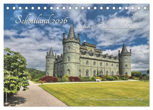 Schottland 2026 Schlösser, Burgen und Ruinen (Tischkalender 2026 DIN A5 quer), CALVENDO Monatskalender von CALVENDO