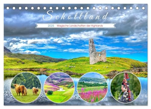 Schottland - Magische Landschaften der Highlands (Tischkalender 2025 DIN A5 quer), CALVENDO Monatskalender von CALVENDO