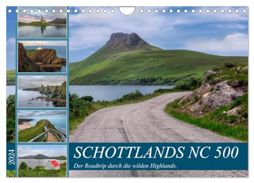 Schottlands NC 500, der Roadtrip durch die wilden Highlands. (Wandkalender 2024 DIN A4 quer), CALVENDO Monatskalender