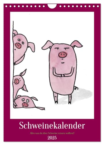 Schweinekalender - Alles was du über Schweine wissen wolltest! (Wandkalender 2025 DIN A4 hoch), CALVENDO Monatskalender von CALVENDO