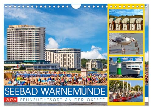 Seebad Warnemünde - Sehnsuchtsort an der Ostsee (Wandkalender 2025 DIN A4 quer), CALVENDO Monatskalender von CALVENDO