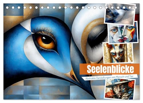 Seelenblicke (Tischkalender 2025 DIN A5 quer), CALVENDO Monatskalender: Diese Kollektion fängt die unsichtbare Verbindung zwischen Mensch und Tier in ... und tiefen Emotionen ein. (CALVENDO Kunst) von Calvendo
