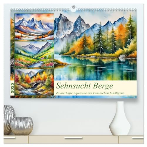 Sehnsucht Berge (hochwertiger Premium Wandkalender 2025 DIN A2 quer), Kunstdruck in Hochglanz von CALVENDO