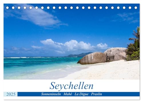 Seychellen. Sonneninseln - Mahé, La Digue, Praslin (Tischkalender 2025 DIN A5 quer), CALVENDO Monatskalender von CALVENDO