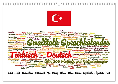 Smalltalk Sprachkalender Türkisch-Deutsch (Wandkalender 2024 DIN A3 quer), CALVENDO Monatskalender von CALVENDO