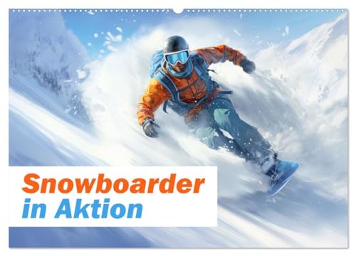 Snowboarder in Aktion (Wandkalender 2025 DIN A2 quer), CALVENDO Monatskalender von CALVENDO