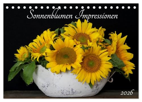 Sonnenblumen Impressionen (Tischkalender 2026 DIN A5 quer), CALVENDO Monatskalender: Familie der Korbblütler (CALVENDO Natur) von Calvendo