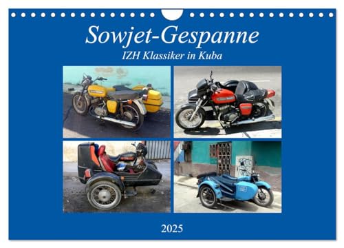 Sowjet-Gespanne - IZH Klassiker in Kuba (Wandkalender 2025 DIN A4 quer), CALVENDO Monatskalender von CALVENDO