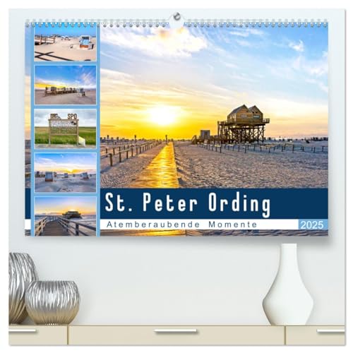 St. Peter Ording - Atemberaubende Momente (hochwertiger Premium Wandkalender 2025 DIN A2 quer), Kunstdruck in Hochglanz von CALVENDO