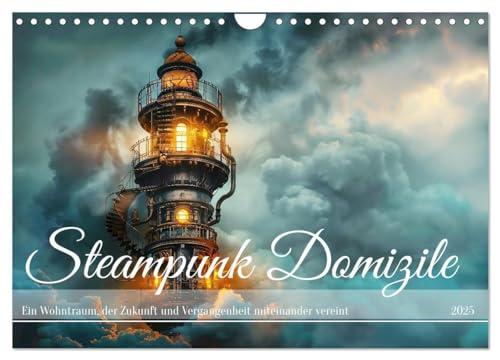 Steampunk Domizile (Wandkalender 2025 DIN A4 quer), CALVENDO Monatskalender von CALVENDO