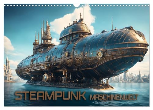 Steampunk Maschinenwelt (Wandkalender 2024 DIN A3 quer), CALVENDO Monatskalender