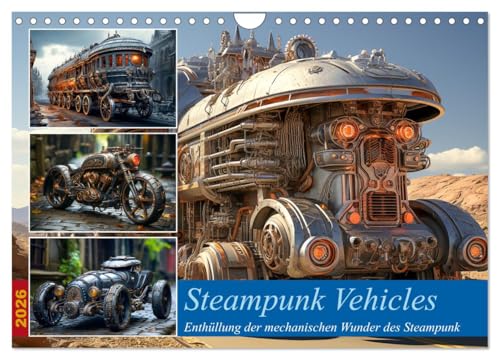 Steampunk Vehicles (Wandkalender 2026 DIN A4 quer), CALVENDO Monatskalender von CALVENDO