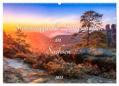 Stimmungsvolle Landschaften in Sachsen 2025 (Wandkalender 2025 DIN A2 quer), CALVENDO Monatskalender von CALVENDO