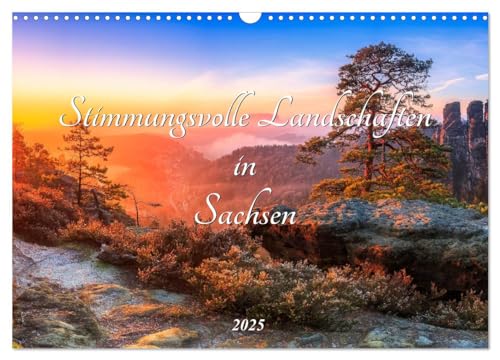 Stimmungsvolle Landschaften in Sachsen 2025 (Wandkalender 2025 DIN A3 quer), CALVENDO Monatskalender von CALVENDO