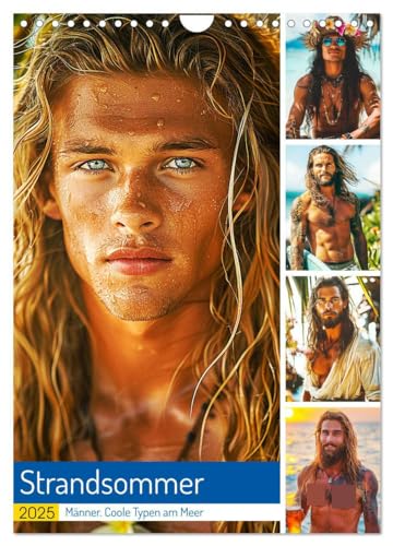 Strandsommer. Männer. Coole Typen am Meer (Wandkalender 2025 DIN A4 hoch), CALVENDO Monatskalender von CALVENDO