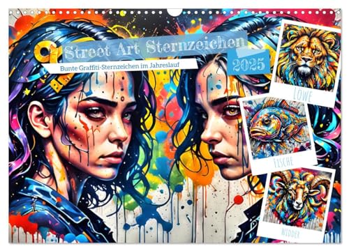 Street Art Sternzeichen (Wandkalender 2025 DIN A3 quer), CALVENDO Monatskalender von CALVENDO