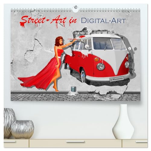 Street-Art in Digital-Art by Mausopardia (hochwertiger Premium Wandkalender 2025 DIN A2 quer), Kunstdruck in Hochglanz von CALVENDO