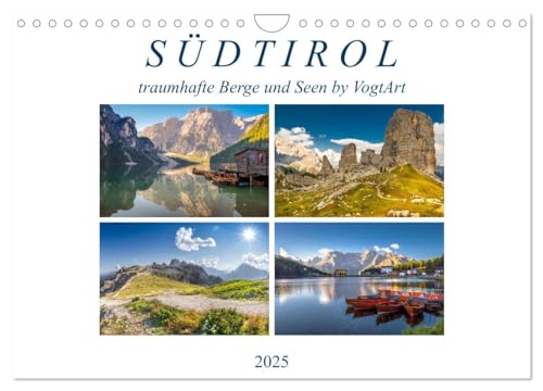 Südtirol, traumhafte Berge und Seen by VogtArt (Wandkalender 2025 DIN A4 quer), CALVENDO Monatskalender von CALVENDO