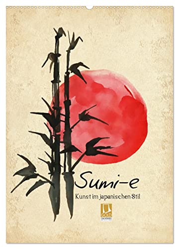 Sumi-e Kunst im japanischen Stil (Wandkalender 2025 DIN A2 hoch), CALVENDO Monatskalender von CALVENDO