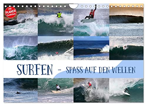 Surfen - Spaß auf den Wellen (Wandkalender 2025 DIN A4 quer), CALVENDO Monatskalender von CALVENDO