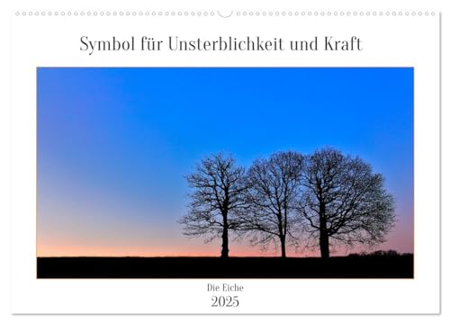 Symbol für Unsterblichkeit und Kraft (Wandkalender 2025 DIN A2 quer), CALVENDO Monatskalender: Die Eiche gilt als Lebensbaum, sie steht mit ihrem ... für das ewige Leben (CALVENDO Natur) von Calvendo