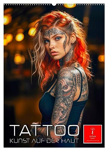 Tattoo Kunst auf der Haut (Wandkalender 2025 DIN A2 hoch), CALVENDO Monatskalender von CALVENDO
