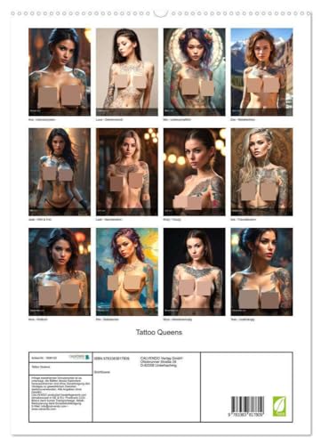 Tattoo Queens (hochwertiger Premium Wandkalender 2025 DIN A2 hoch), Kunstdruck in Hochglanz von CALVENDO