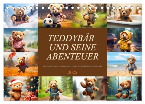 Teddybär und seine Abenteuer (Tischkalender 2025 DIN A5 quer), CALVENDO Monatskalender von CALVENDO