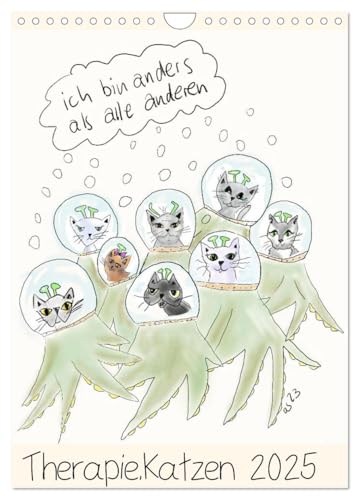 Therapie.Katzen (Wandkalender 2025 DIN A4 hoch), CALVENDO Monatskalender: Comics für Menschen mit Humor (CALVENDO Gesundheit) von CALVENDO