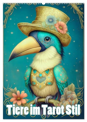 Tiere im Tarot Stil (Wandkalender 2026 DIN A2 hoch), CALVENDO Monatskalender von CALVENDO