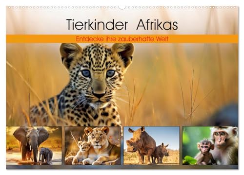 Tierkinder Afrikas - Entdecke ihre zauberhafte Welt (Wandkalender 2025 DIN A2 quer), CALVENDO Monatskalender von CALVENDO