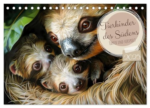 Tierkinder des Südens (Tischkalender 2025 DIN A5 quer), CALVENDO Monatskalender