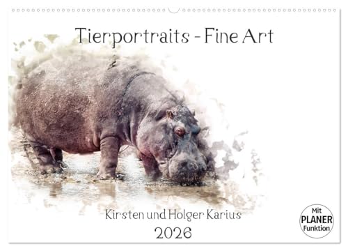 Tierportraits - Fine Art (Wandkalender 2026 DIN A2 quer), CALVENDO Monatskalender von CALVENDO