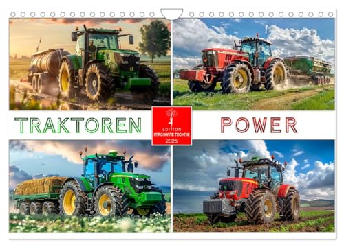 Traktoren Power (Wandkalender 2025 DIN A4 quer), CALVENDO Monatskalender von CALVENDO