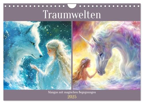 Traumwelten. Mangas mit magischen Begegnungen (Wandkalender 2025 DIN A4 quer), CALVENDO Monatskalender von CALVENDO