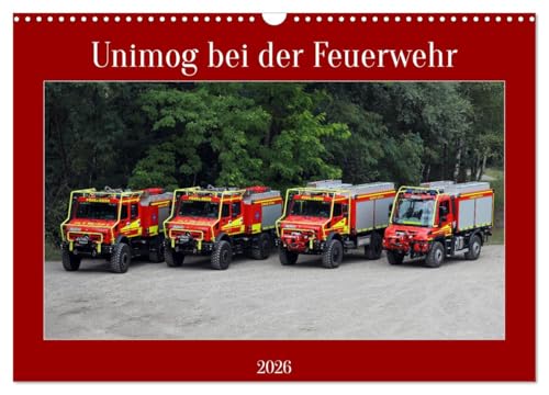 Unimog bei der Feuerwehr (Wandkalender 2026 DIN A3 quer), CALVENDO Monatskalender von CALVENDO