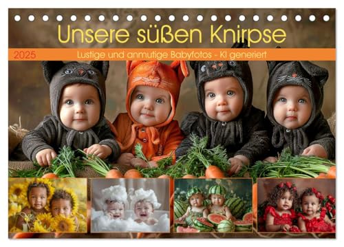 Unsere süßen Knirpse (Tischkalender 2025 DIN A5 quer), CALVENDO Monatskalender von CALVENDO
