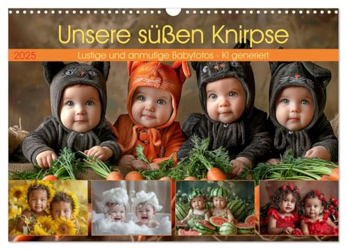 Unsere süßen Knirpse (Wandkalender 2025 DIN A3 quer), CALVENDO Monatskalender von CALVENDO