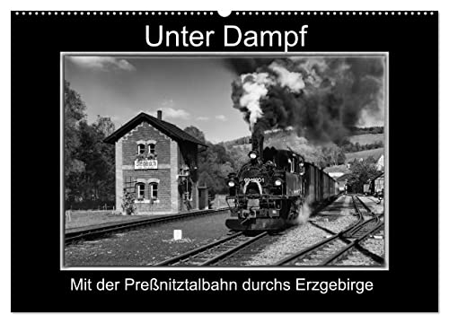 Unter Dampf - Mit der Preßnitztalbahn durchs Erzgebirge (Wandkalender 2025 DIN A2 quer), CALVENDO Monatskalender von CALVENDO