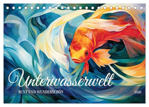 Unterwasserwelt, bunt und wunderschön (Tischkalender 2026 DIN A5 quer), CALVENDO Monatskalender von CALVENDO