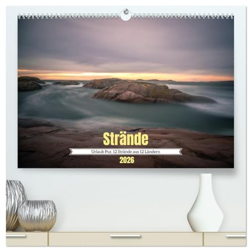 Urlaub Pur, 12 Strände aus 12 Ländern (hochwertiger Premium Wandkalender 2026 DIN A2 quer), Kunstdruck in Hochglanz von CALVENDO