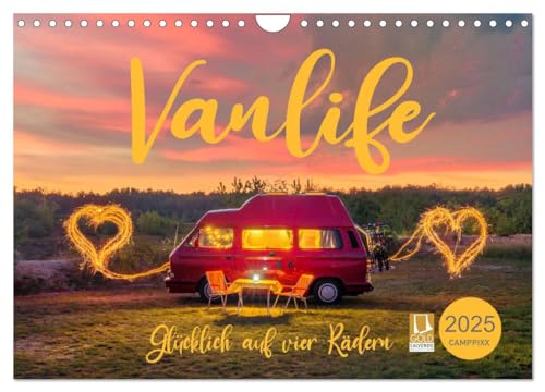 Vanlife - Glücklich auf vier Rädern (Wandkalender 2025 DIN A4 quer), CALVENDO Monatskalender von CALVENDO